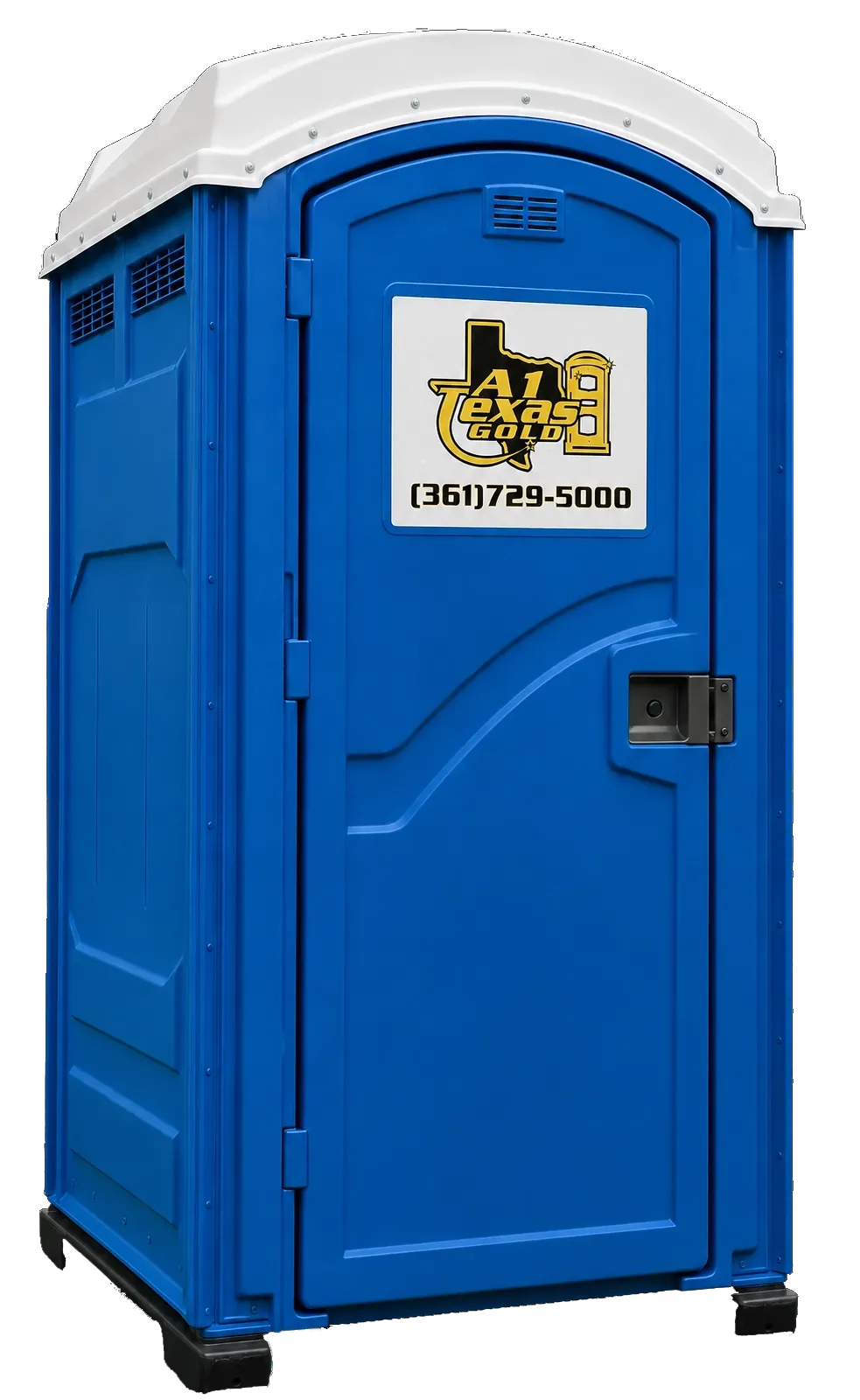 A1 Texas Gold standard blue portable toilet